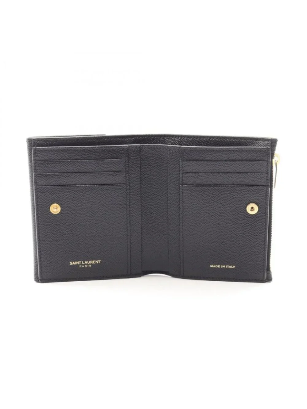 Saint Laurent Paris Bifold Wallet Uptown Compact Black Leather - Picture 3 of 9